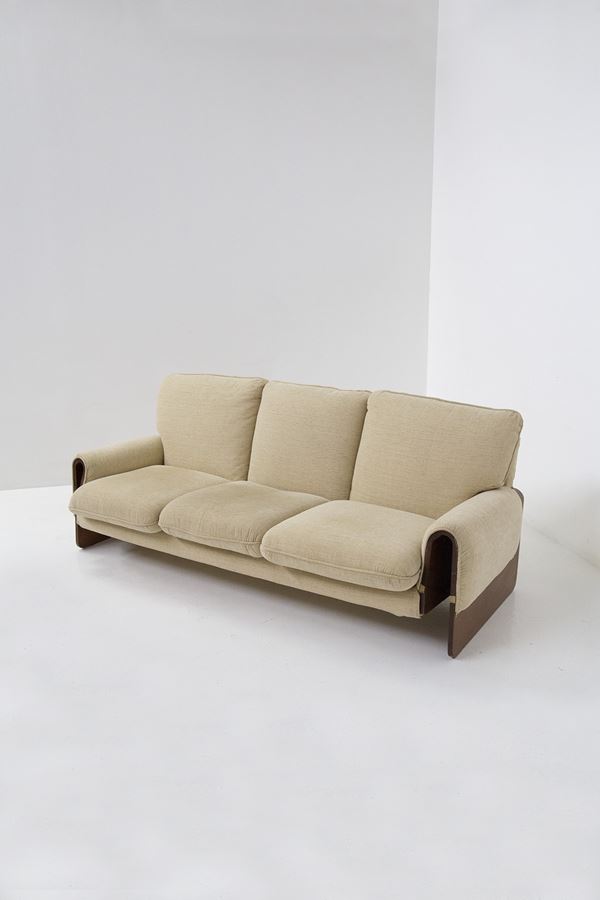 Ferdinando Buzzi - Divano Ferdinando Buzzi modello "Tiffany" in legno e tessuto per Brunati