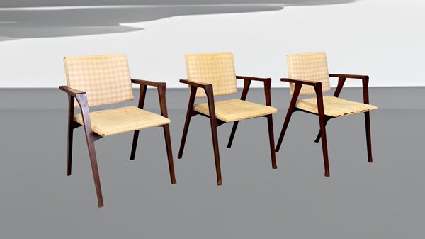 Franco Albini - Franco Albini for Poggi Set of three Luisa chairs
