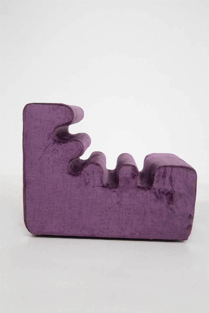 Pair Of "karelia" Armchairs By Liisi Beckmann For Zanotta in Bouclè Purple