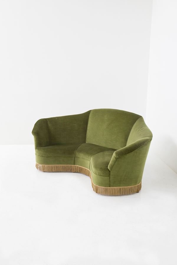 Gio Ponti - Divano angolare in velluto Attr. a Gio Ponti