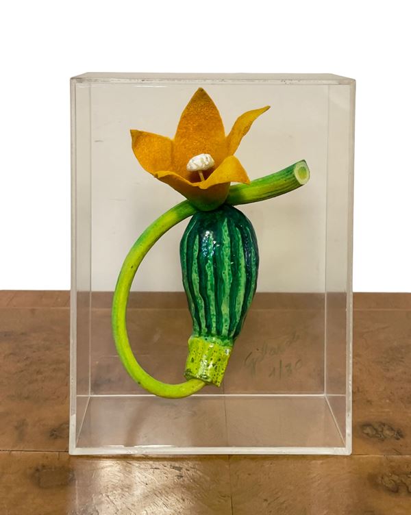 Piero Gilardi - Multiplo d’arte “Fiore Di Zucchino” Numero 1/30 con autentica