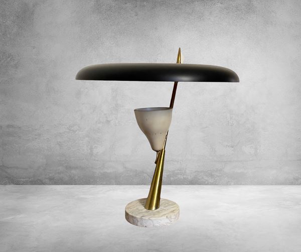Table lamp with diffused light, Lumen Milano production