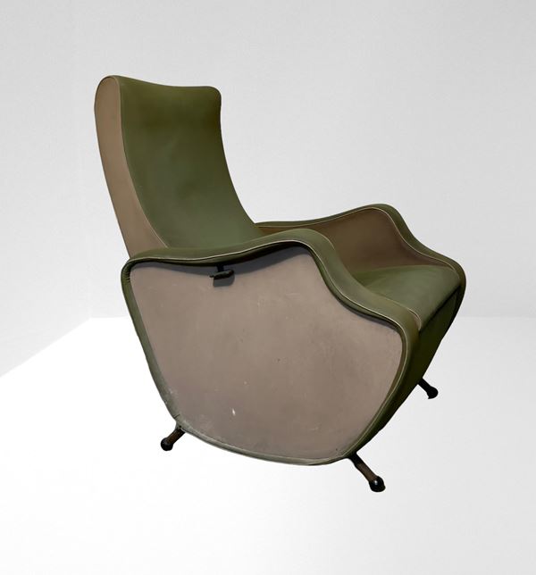 An Italian-made recliner with footrest