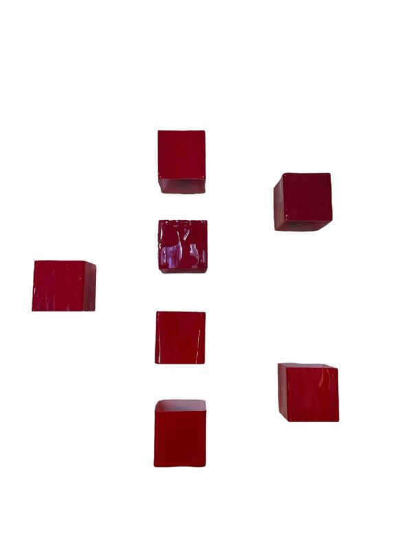 Set of seven wall sconces made of flashed glass, production Vistosi