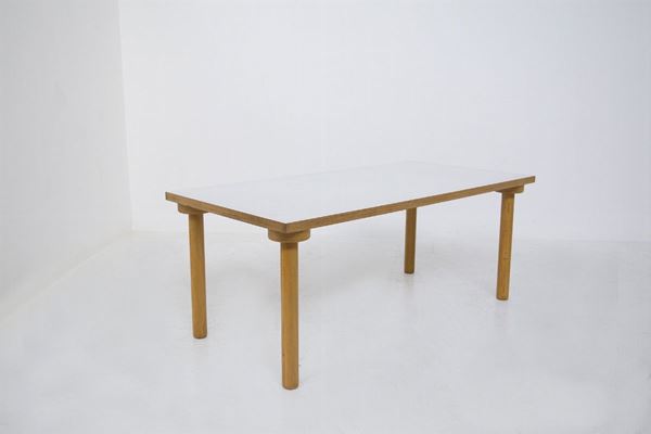 Enzo Mari Vintage Table in Wood with White Top