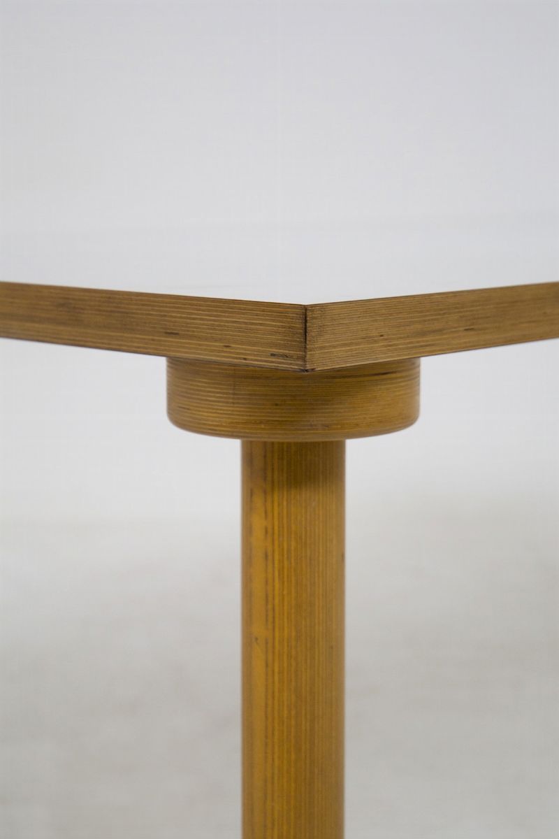 Enzo Mari Vintage Table in Wood With White Top