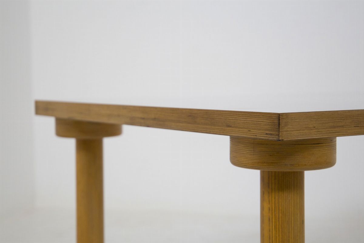 Enzo Mari Vintage Table in Wood With White Top
