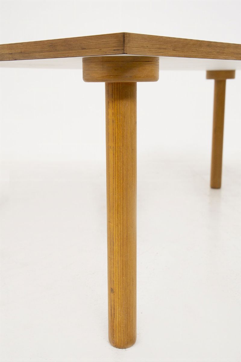 Enzo Mari Vintage Table in Wood With White Top