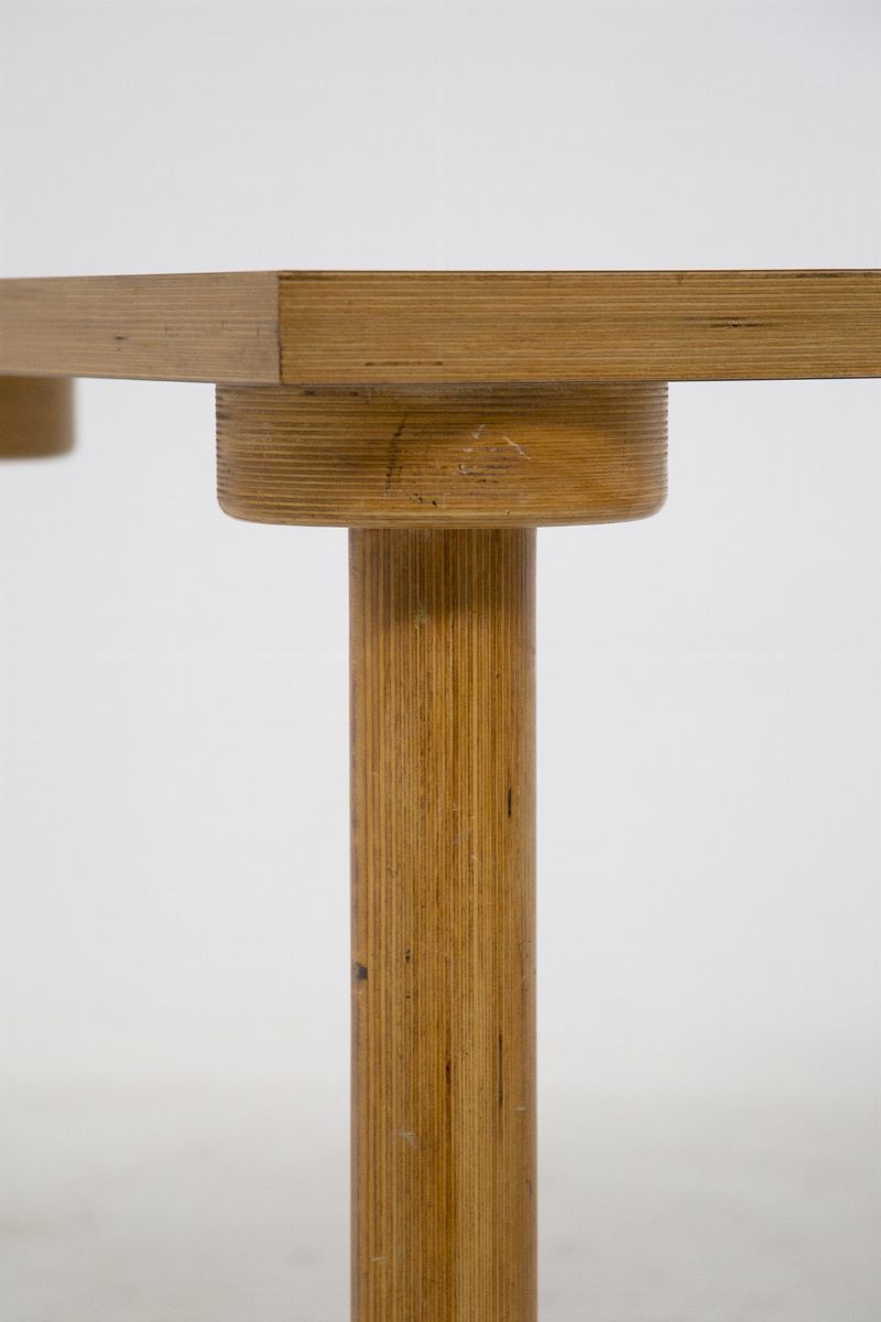 Enzo Mari Vintage Small Table in Wood With White Top