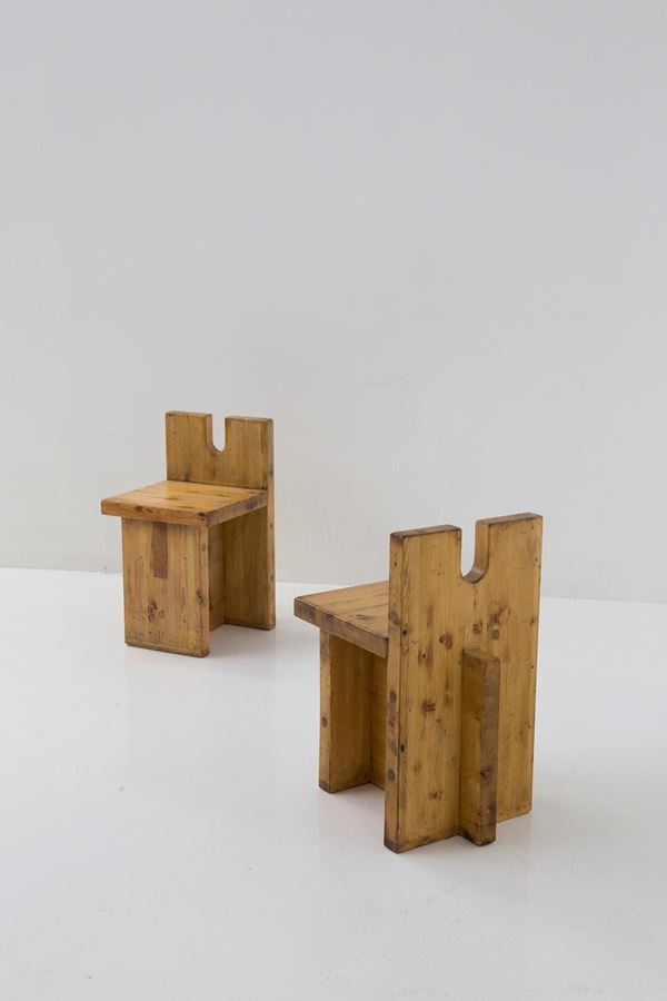 Lina Bo Bardi - Rare Lina Bo Bardi Pair of stools for SESC Pompéia