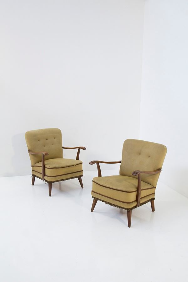 Paolo Buffa - Pair of armchairs Attr. Paolo Buffa