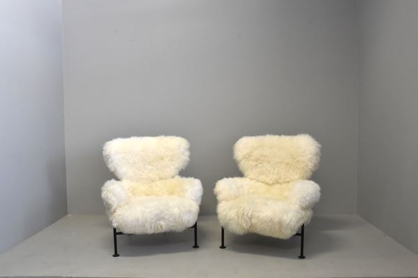 Franco Albini - Poltrone modello "PL 19" di Franco Albini per Poggi