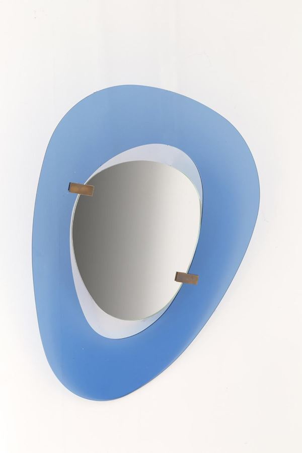 Max Ingrand - Max ingrand per Fontana Arte Specchio azzurro, etichetta