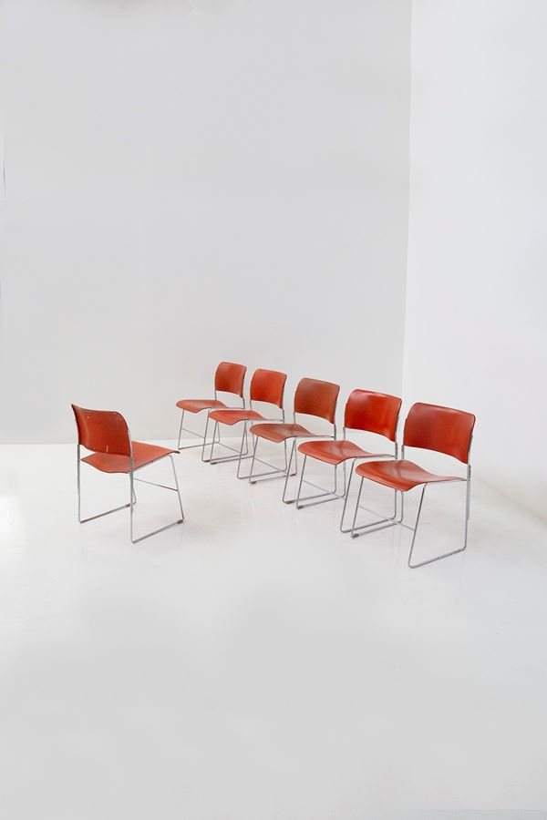 David Rowland - Set di sei sedie di David Rowland per GF BUSINESS, etichetta