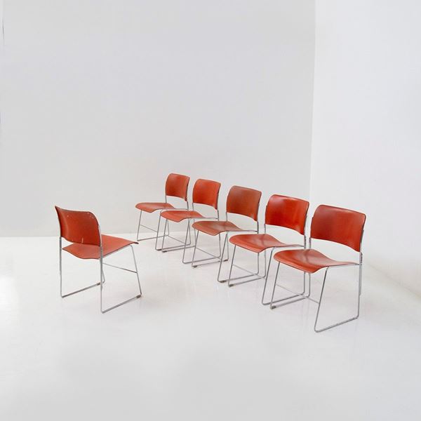 David Rowland - Set di sei sedie di David Rowland per GF BUSINESS, etichetta
