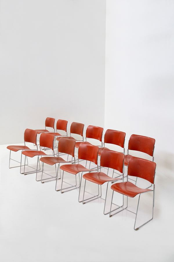 David Rowland - Set of twelve chairs by David Rowland for GF BUSINESS