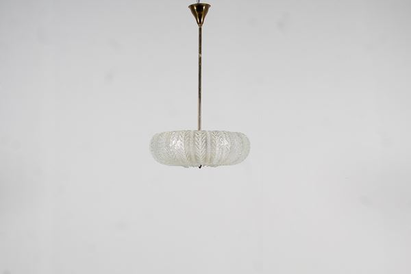 Ercole Barovier - Chandelier with leaf elements attr. to Ercole Barovier