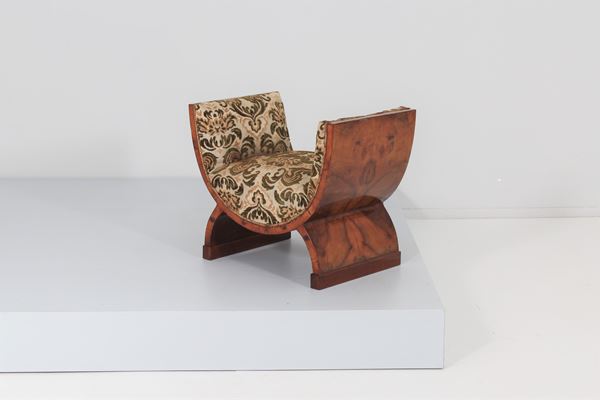 Gio Ponti - Bench with briarwood frame attr. to Giò Ponti