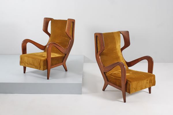 Gio Ponti - Pair of armchairs by Giò Ponti. Ariberto Colombo production.