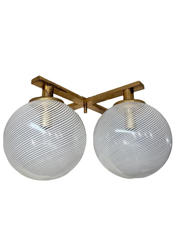 Murano glass four-bowl chandelier for Venini