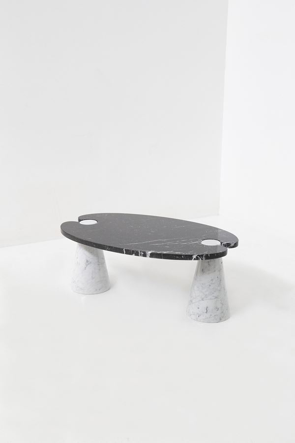 Angelo Mangiarotti - Angelo Mangiarotti Marble coffee table B/W for Skipper