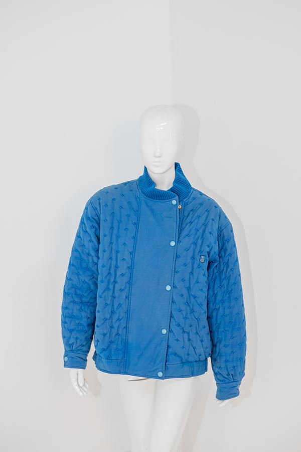 Valentino Garavani - Vintage Men's Blue Cotton Bomber Jacket by Valentino