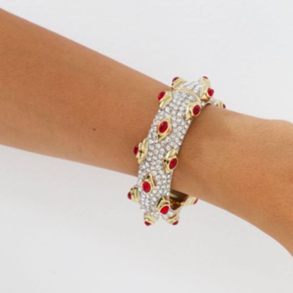 Lane Kenneth - Kenneth Lane Gold Bracelet with Red Stones