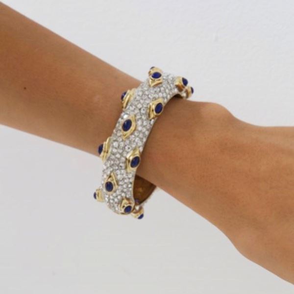 Lane Kenneth - Bracciale Kenneth Jay Lane in oro con pietre blu