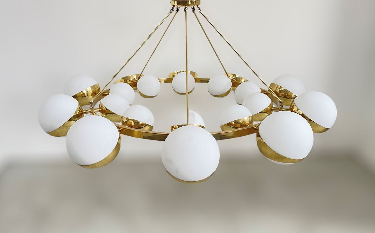 Splendido lampadario in stile Stilnovo