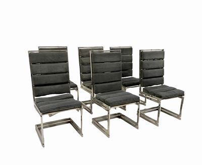 Romeo Rega Chairs Doghe Model, Set Of 6, 1970s