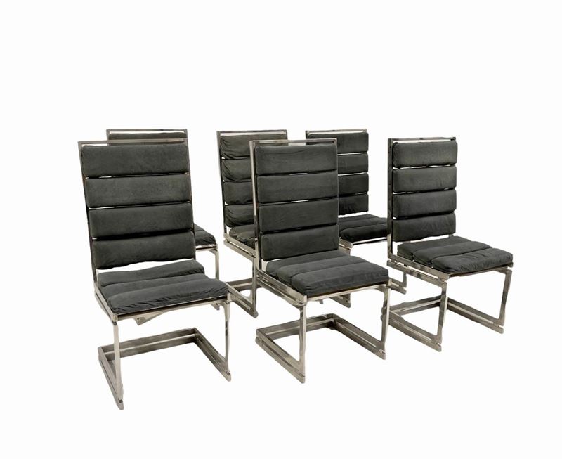 Romeo Rega Chairs Doghe Model, Set Of 6, 1970s