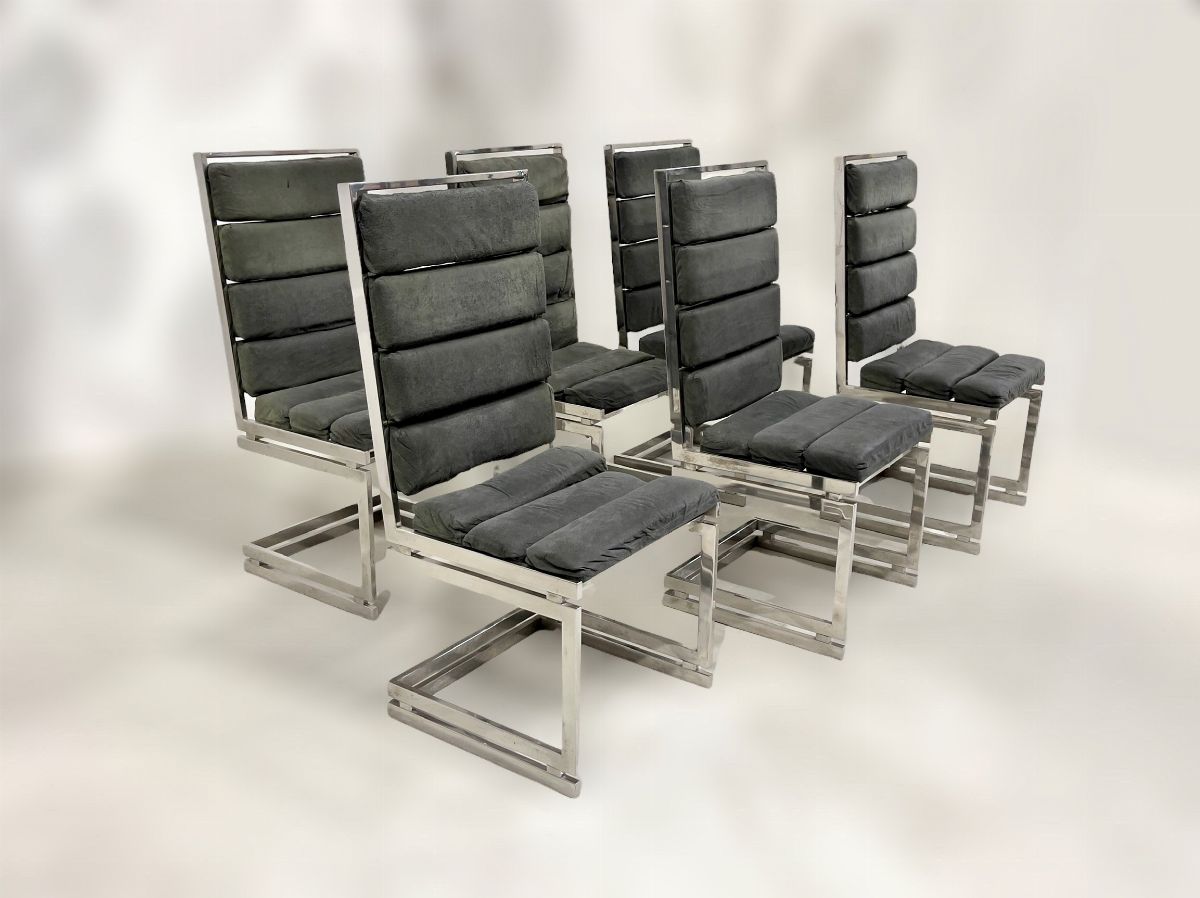 Romeo Rega Chairs Doghe Model, Set Of 6, 1970s