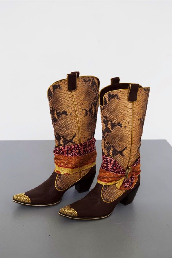 Giuseppe Zanotti - Giuseppe Zanotti Vintage Texas Boots with Faux Snakeskin