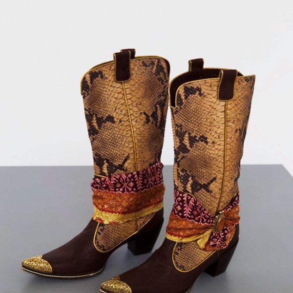 Giuseppe Zanotti - Giuseppe Zanotti Vintage Texas Boots with Faux Snakeskin