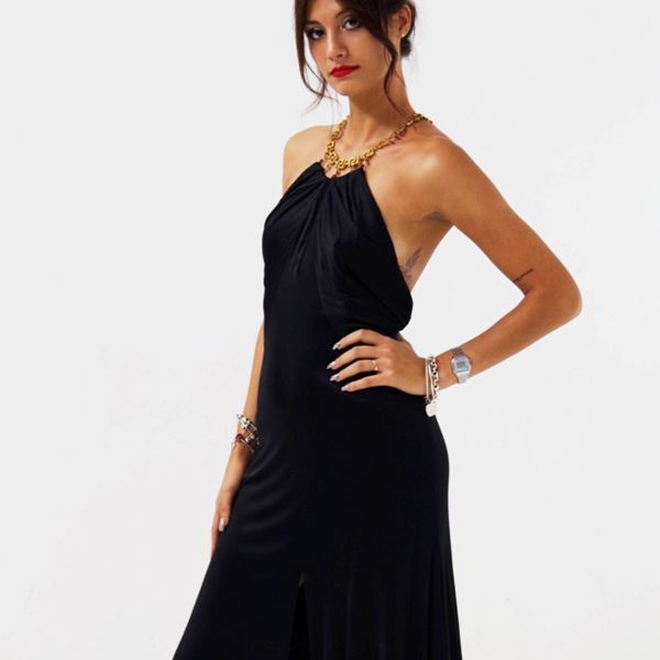 Gianni  Versace - Gianni Versace Evening Black Dress Medusa 1990's