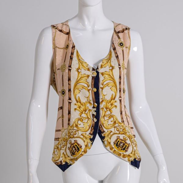 Renato Balestra - Renato Balestra Eccentric Sleeveless Blouse in Pure Silk