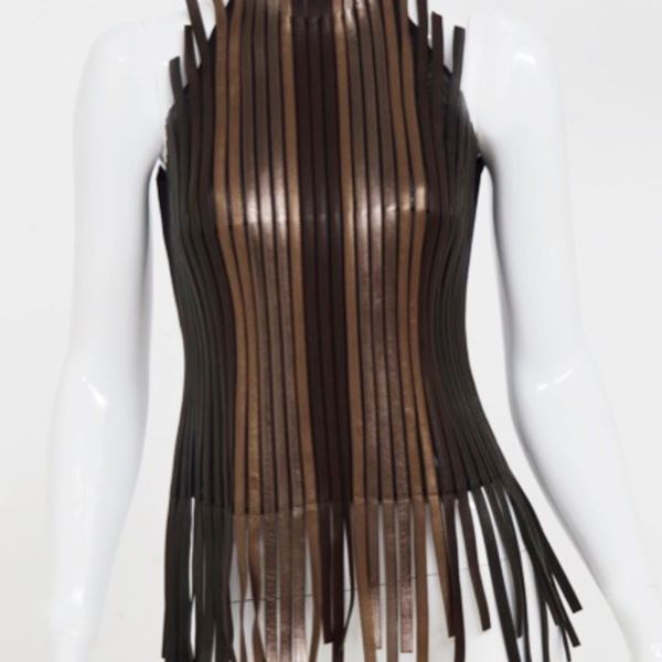 Jean-Claude  Jitrois - Jean-Claude Jitrois Brown Leather Vintage Corsage