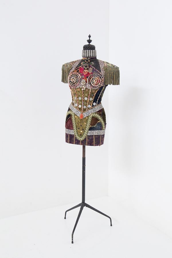 SUSANNA  HARDAGE - SUSANNA HARDAGE Mannequin with Textile Assemblage, Coins and Costume Jewellery