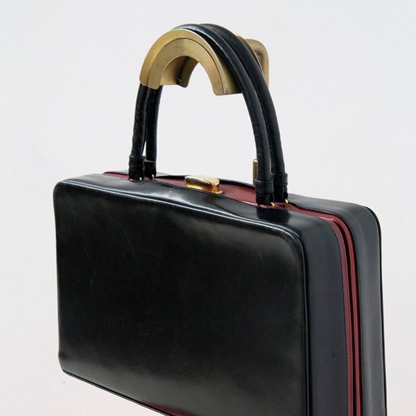 Guccio Gucci - Borsa Gucci vintage in pelle rossa e nera