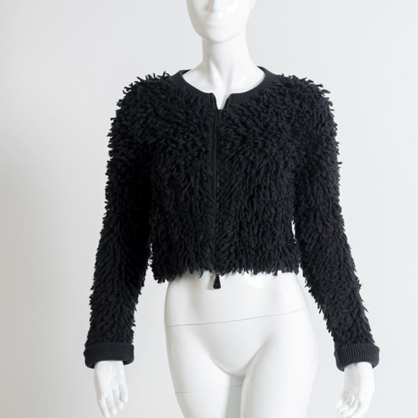 Alexander McQueen - Cappotto corto in pelliccia nera di Alexander McQueen