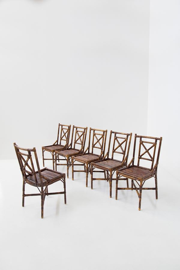 Vivai Del Sud - Vivai del Sud Set of Six Bamboo Chairs