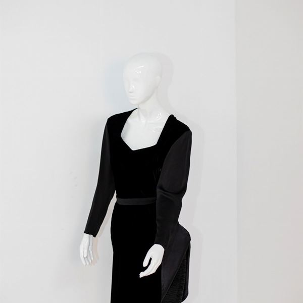 Mila Sch&#246;n - Mila Schön Vintage Black Silk Evening Dress