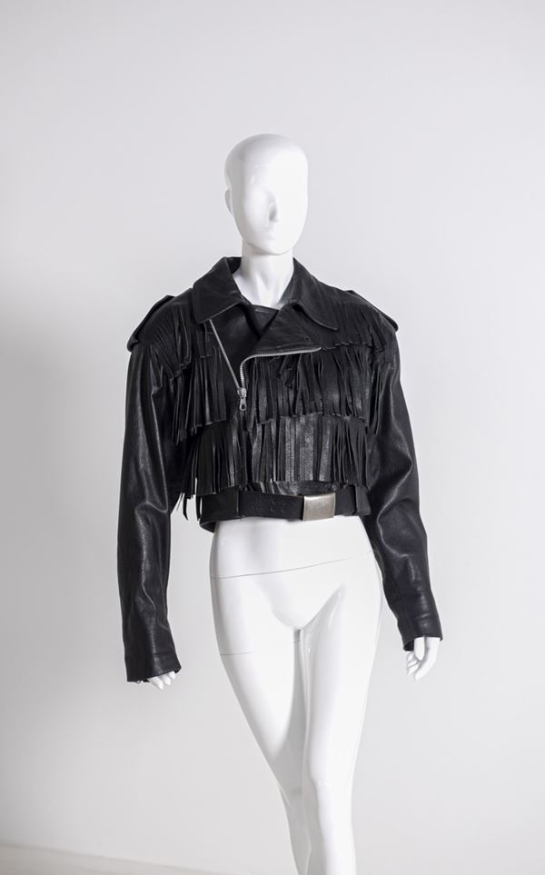 Jean Paul  Gaultier - Jean Paul Gaultier 1990's Black Leather Biker Jacket
