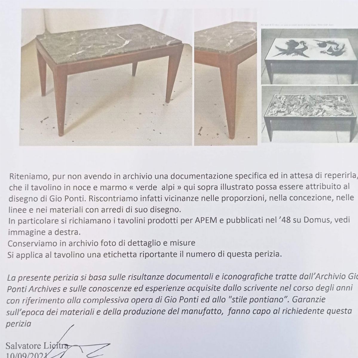 Tavolino Gio Ponti in Marmo con Certificato