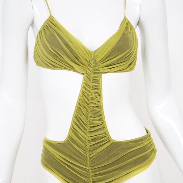 Costume da bagno Trikini verde raro di Fendi