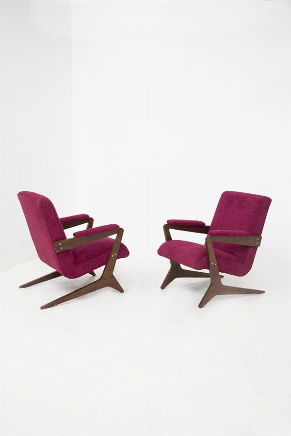 Pair of Brazilian Armchairs Refurnished and Restored of the