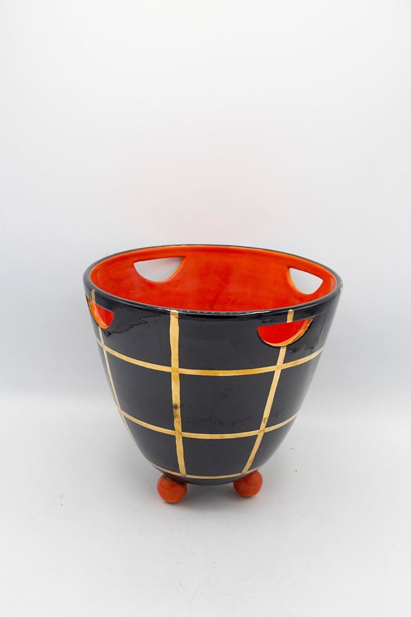 Manifattura Italiana - Vaso decorativo in ceramica di Deruta