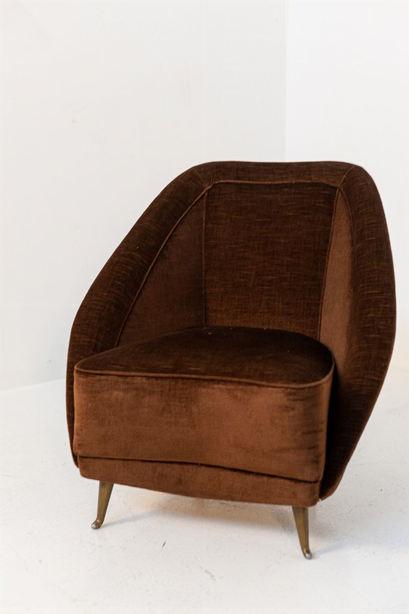 Guglielmo Veronesi Velvet Armchairs For Isa Bergamo