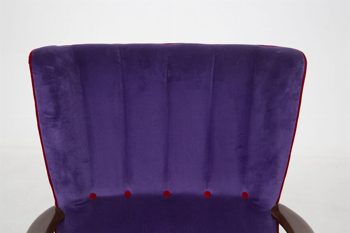 Paolo Buffa Armchairs in Purple Velvet