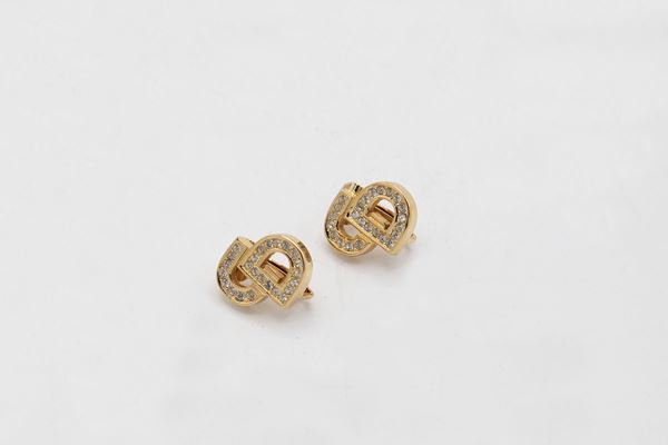 Christian  Dior - Christian Dior CD initial clip-on earrings, gold-plated metal